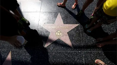 Reuters Donald Trump's star for television work on the Walk of Fame