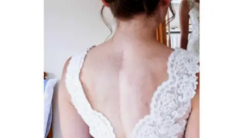 Christine in her wedding dress