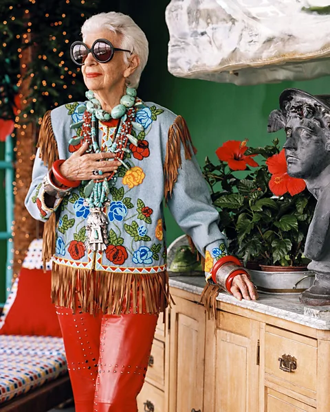 Alamy 'Great personal style is an extreme curiosity about yourself', said Iris Apfel, pictured here in 2014 (Credit: Alamy)