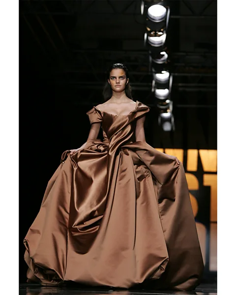 Getty Images The iconoclastic designer Vivienne Westwood created the Propaganda ballgown for her autumn/winter 2005-2006 collection (Credit: Getty Images)