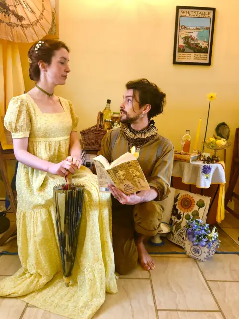 Helen Yang Helen Yang and Thomas Etheridge in yellow outfits